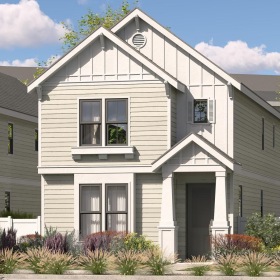 a house with a fence and trees